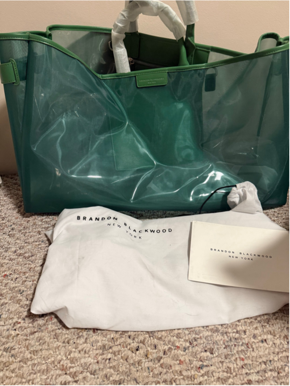 NEW Brandon Blackwood Green Market Mesh PVC Tote Jumbo Duffle Crossbody